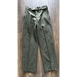 Vtg US Army Pants Mens 31R Olive Green Wool Field Trousers OG108 50s Korean War